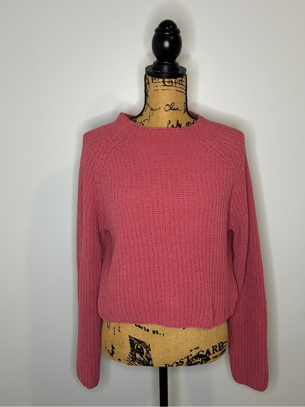 Streetwear Society Dusty Rose Raglan Sleeve Knit Cowl-neck Sweater